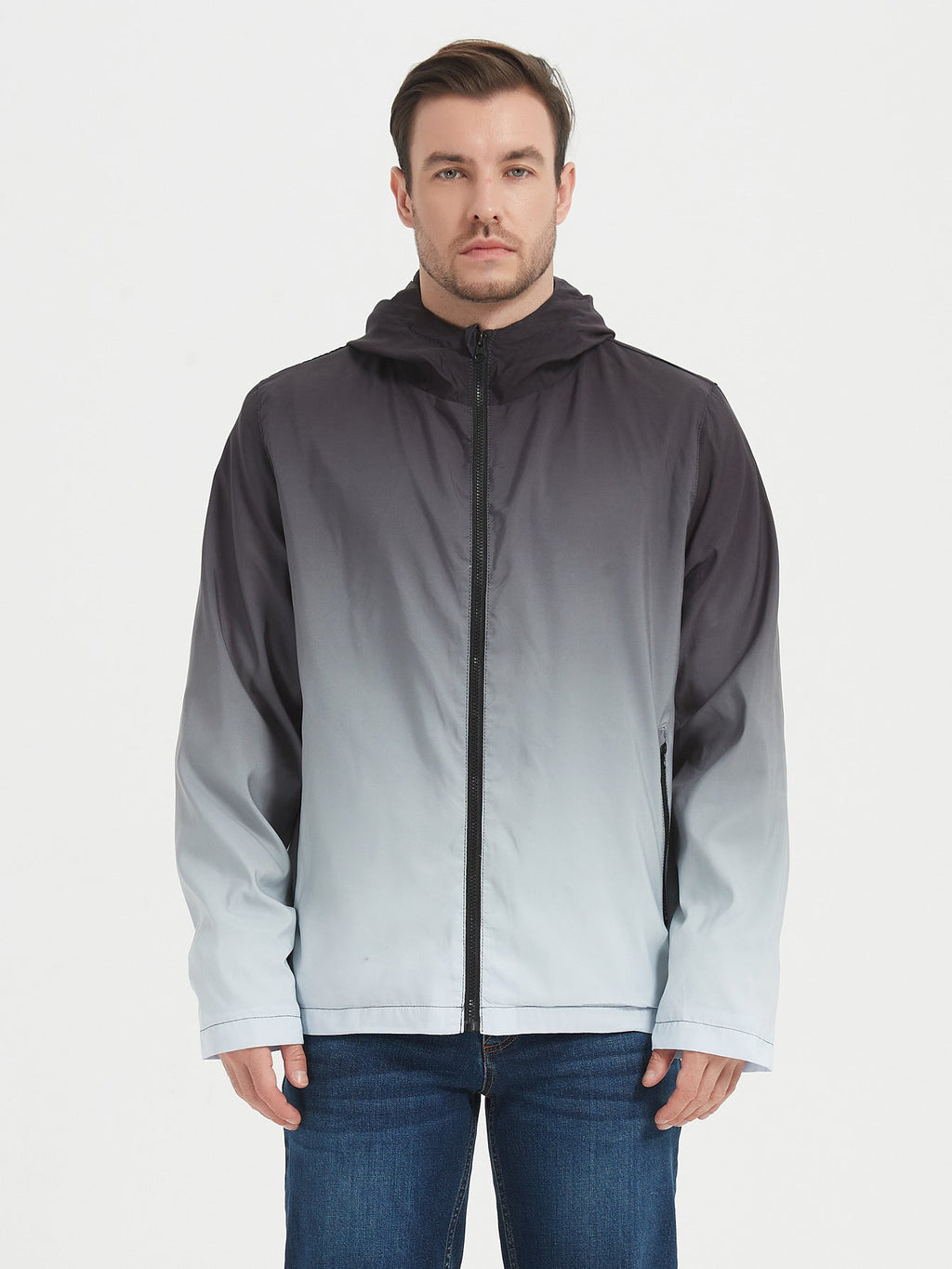 Men's Hooded Raincoat Men's Outdoor Mountaineering Shell Jacket Windproof Waterproof Men's Jacket Tide
