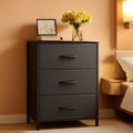 Dark Grey Dresser Nightstand With 3 Drawers Space Saver