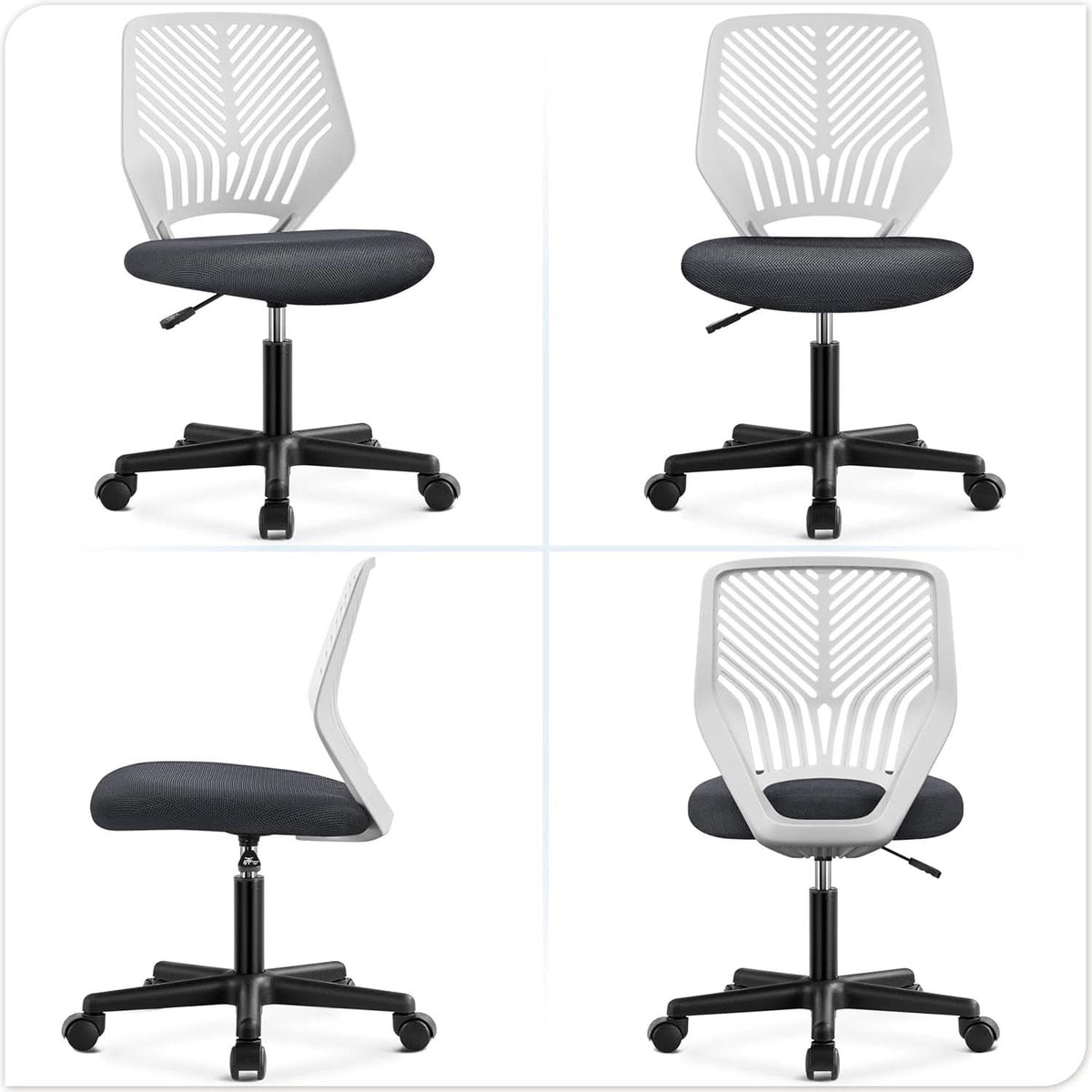 Dark Gray Ergonomic Adjustable Desk Chair Lumbar Support