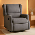 Omma Wingback Swivel Glider Recliner Dark Gray Upholstered