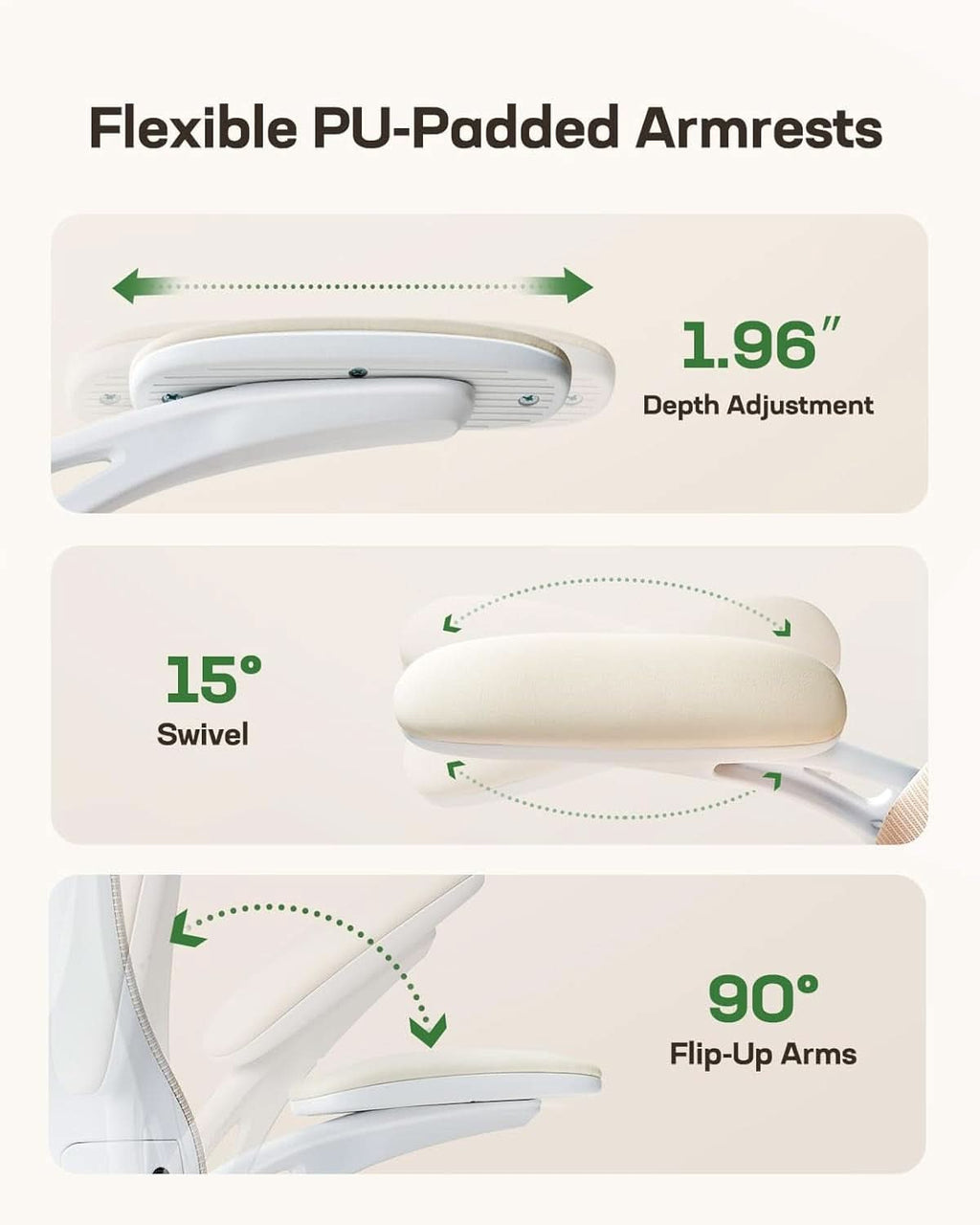 Ergonomic Office Chair White Mesh Back And Adjustable Lumbar