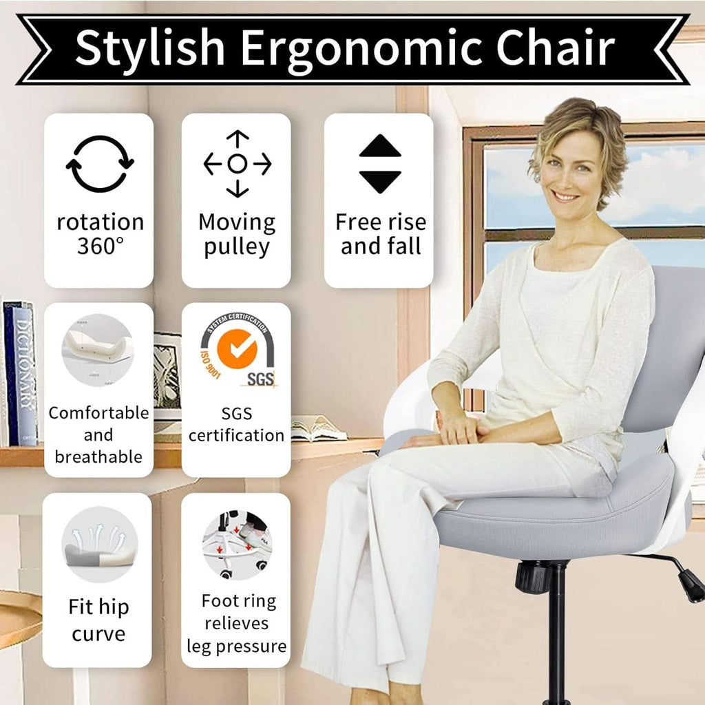 Ergonomic Drafting Chair With Lumbar Support Grey Office