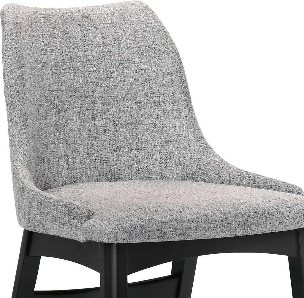 Gray Fabric Wood Dining Chairs Set Of 2 19-Inch Seat Height