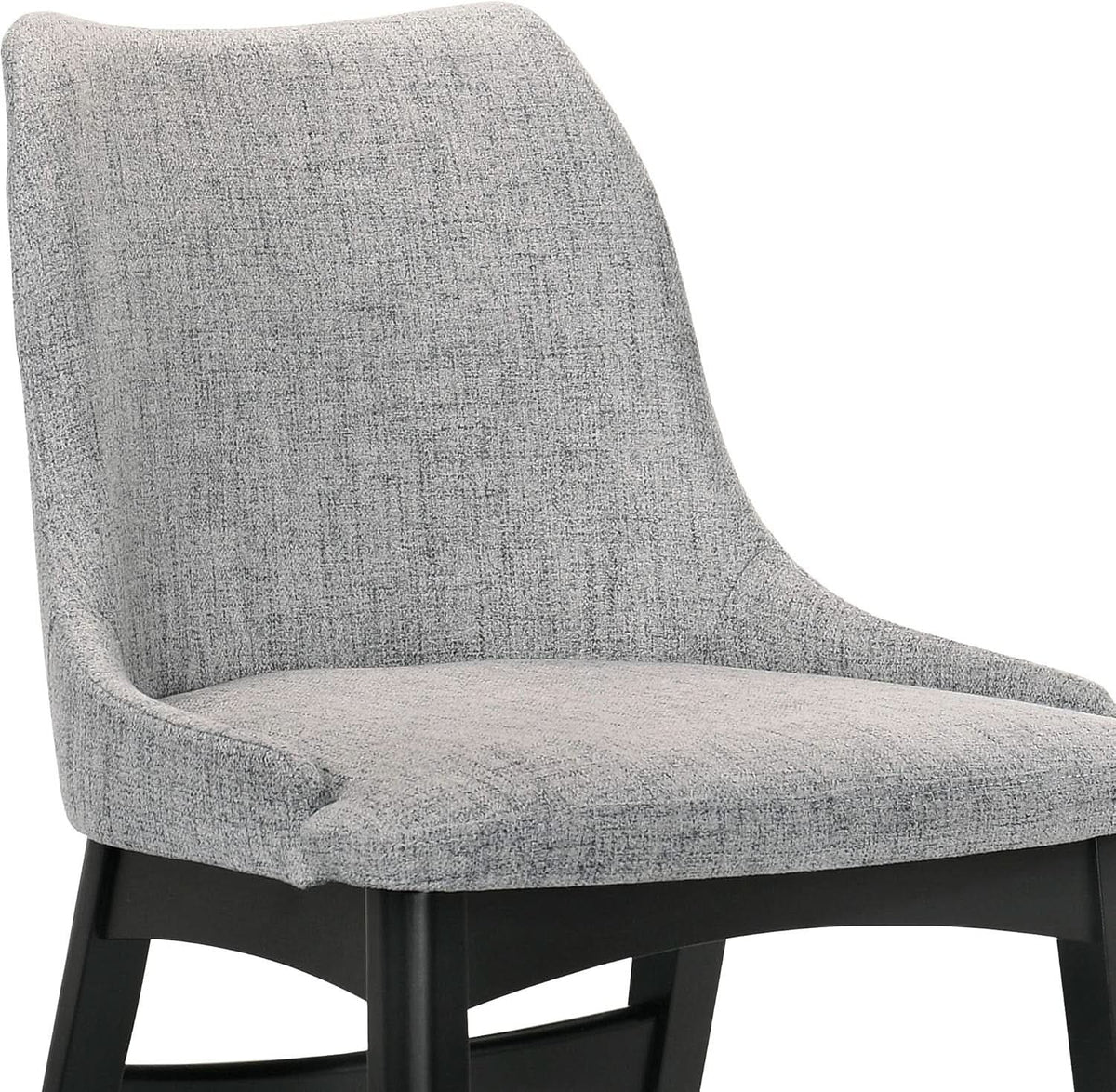 Gray Fabric Wood Dining Chairs Set Of 2 19-Inch Seat Height