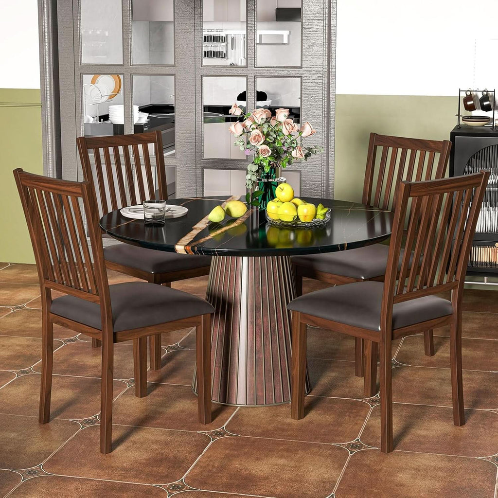 Espresso Slat Back Dining Chairs Set Of 2 For Dining Room