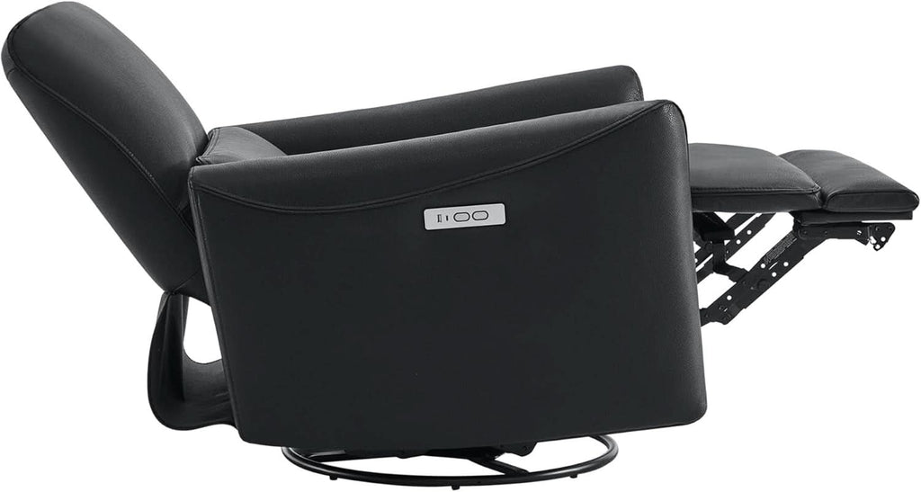 Power Recliner Chair USB Charging Lumbar Support Black
