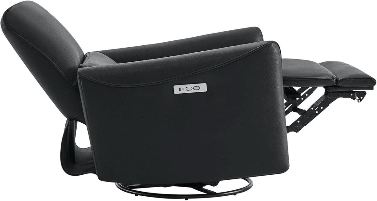 Power Recliner Chair USB Charging Lumbar Support Black
