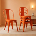 Tolix Style Metal Dining Chair 18 Inch Stackable Outdoor