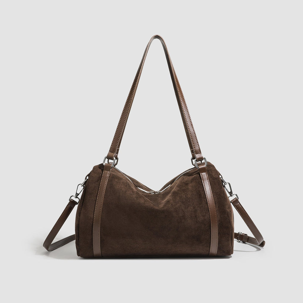 Retro Suede Tote Bag Womens Large-Capacity Crossbody Bag