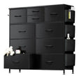 10 Drawer Dresser with Wood Top and Side Storage Hooks
