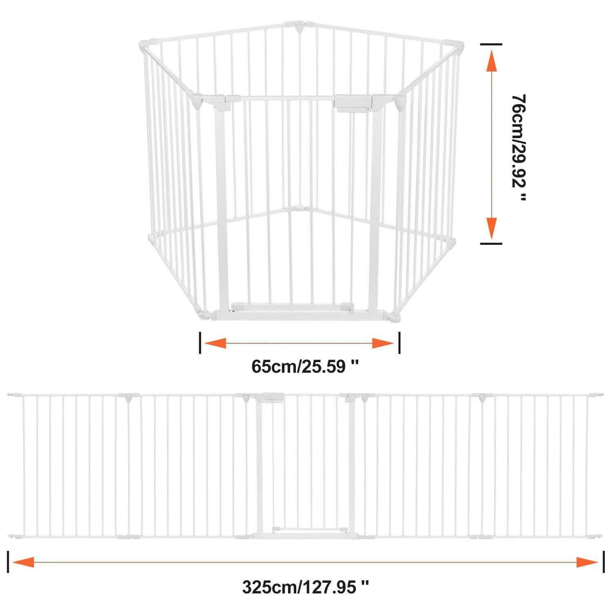10 ft Wide Baby Gate Playard Satey Rail Fence Barrier Room Divider 5 Panels