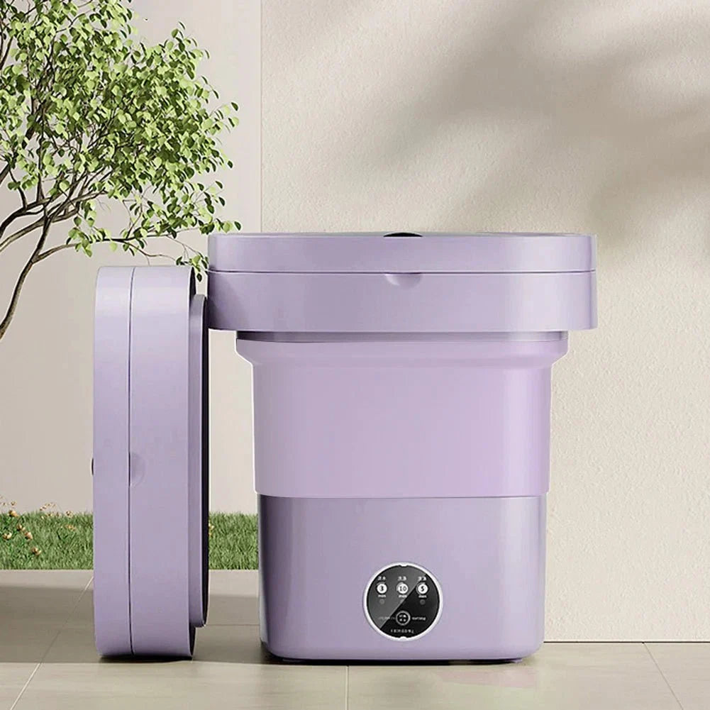 10 L Portable Washing Machine with Timer Folding Washing Machine Laundry Cleaning Washer for Apartment Laundry Camping RV Travel