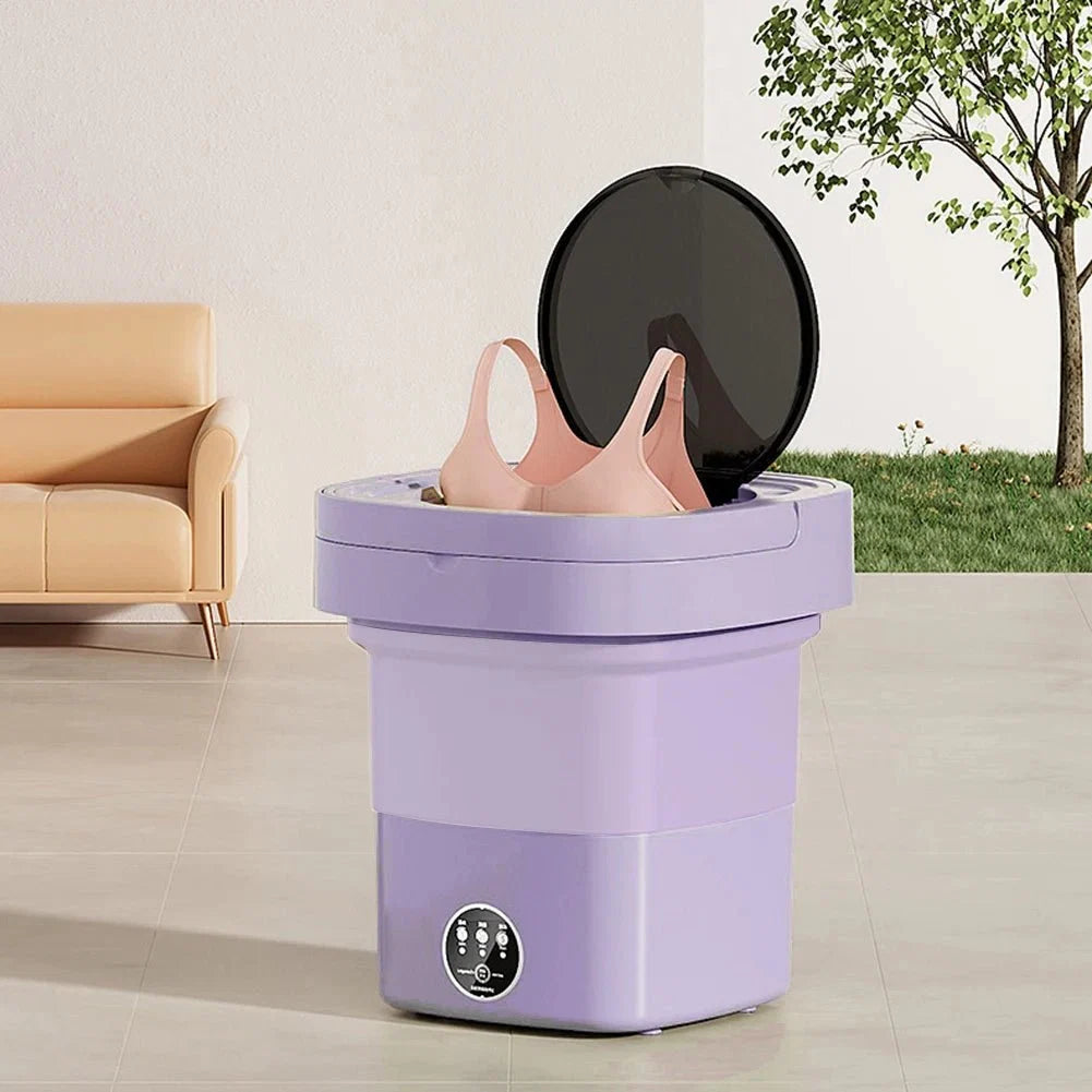 10 L Portable Washing Machine with Timer Folding Washing Machine Laundry Cleaning Washer for Apartment Laundry Camping RV Travel