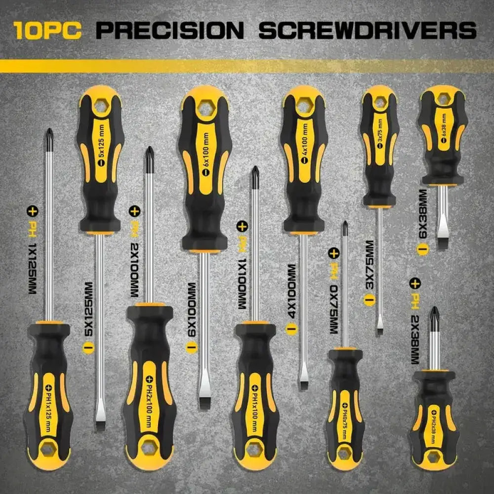 10 Piece Ergonomic Precision Screwdriver Set for Home Diy