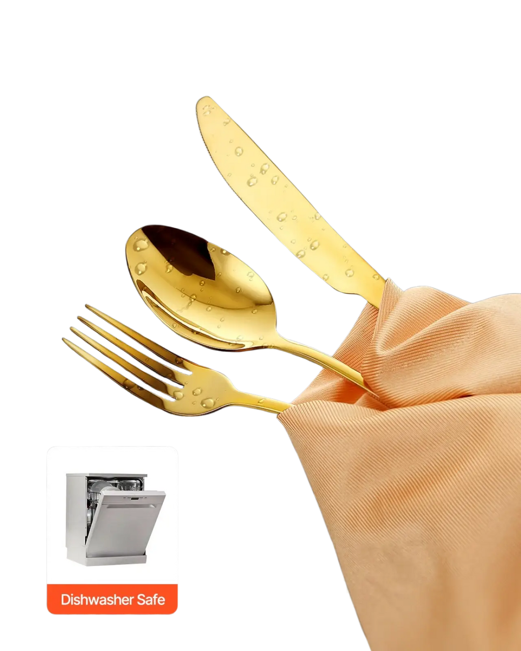 100-piece Gold Stainless Steel Silverware Set for 20