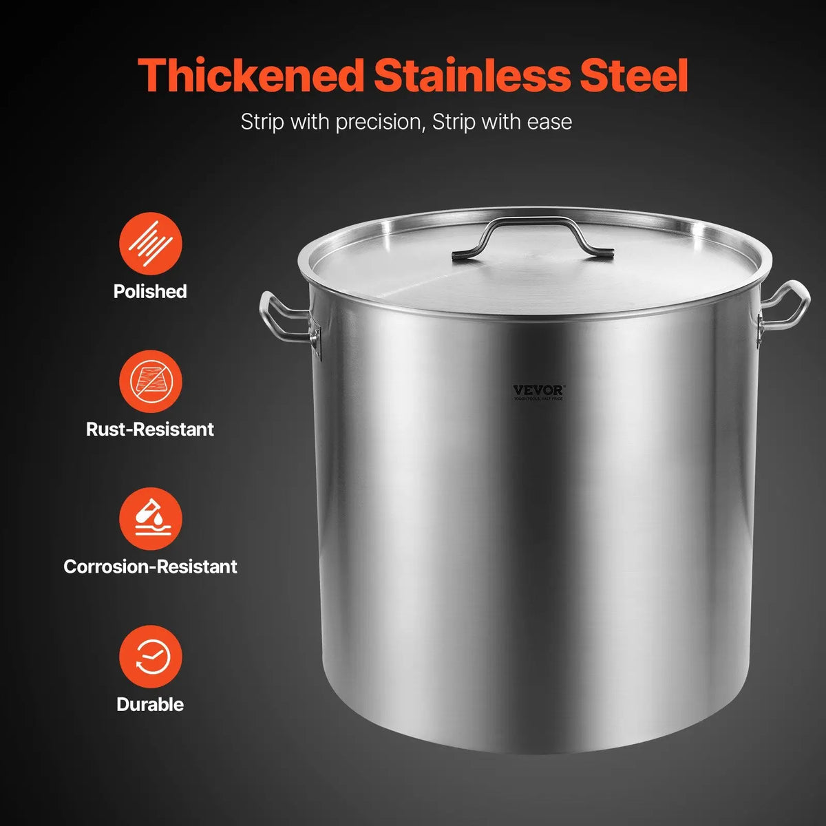 100qt Stainless Steel Stockpot with Strainer Basket