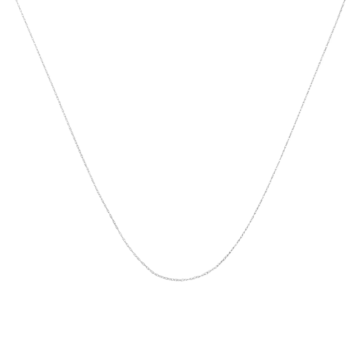 10K Gold 0.5 mm Slender & Dainty Fine Rope Chain Necklace
