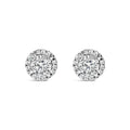 10K White Gold 1.00 Cttw Diamond Hidden Halo Stud Earring (H-I Color, I1-I2 Clarity)