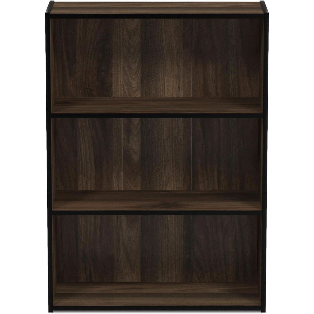 Pasir 3-Tier Open Shelf Bookcase Columbia Walnut Finish