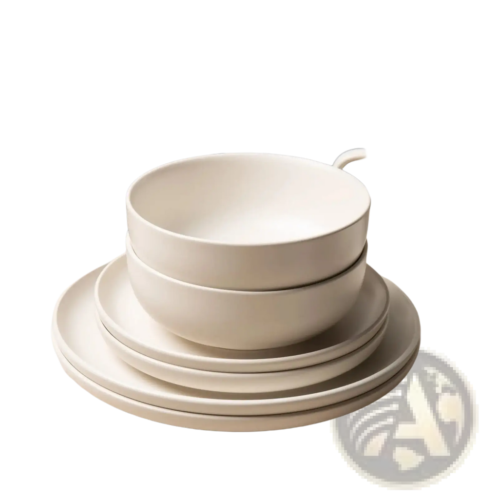 12 Piece Stoneware Dinnerware Set with Mugs for 3