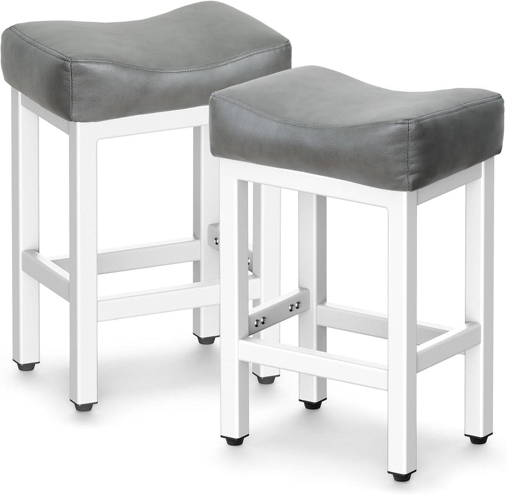 24 Inch Counter Height Bar Stools Set Of 2 Bonded Leather