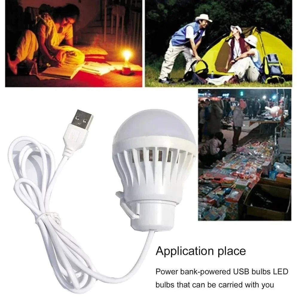 1/2pc 3W/5W/7W Usb Bulb Light Portable Lamp Led for Hiking Camping Tent Travel Work with Notebook Christmas for Home