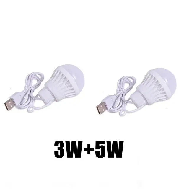 1/2pc 3W/5W/7W Usb Bulb Light Portable Lamp Led for Hiking Camping Tent Travel Work with Notebook Christmas for Home