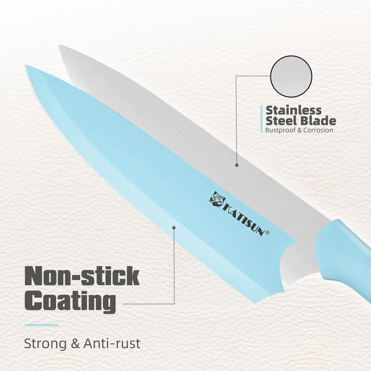 14 Piece Blue Stainless Steel Knife Set with Block