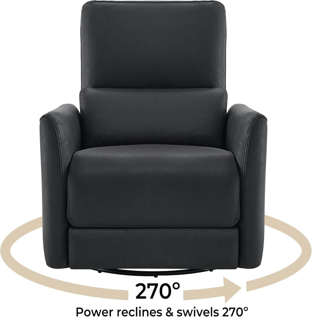 Power Recliner Chair USB Charging Lumbar Support Black