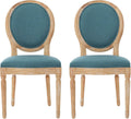 Phinnaeus Fabric Dining Chairs Set Dark Teal Two Piece