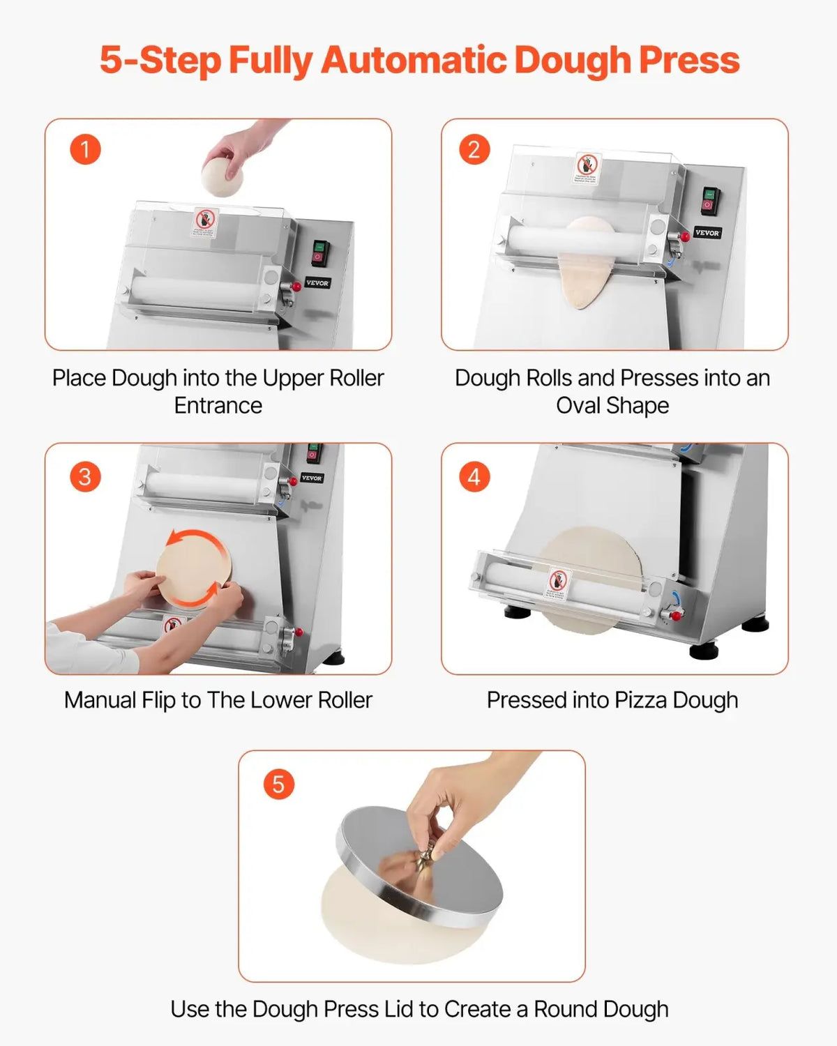 16 Inch Pizza Dough Roller Commercial 390w Sheeter