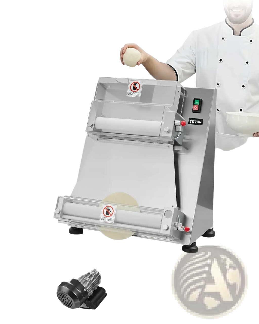 16 Inch Pizza Dough Roller Commercial 390w Sheeter