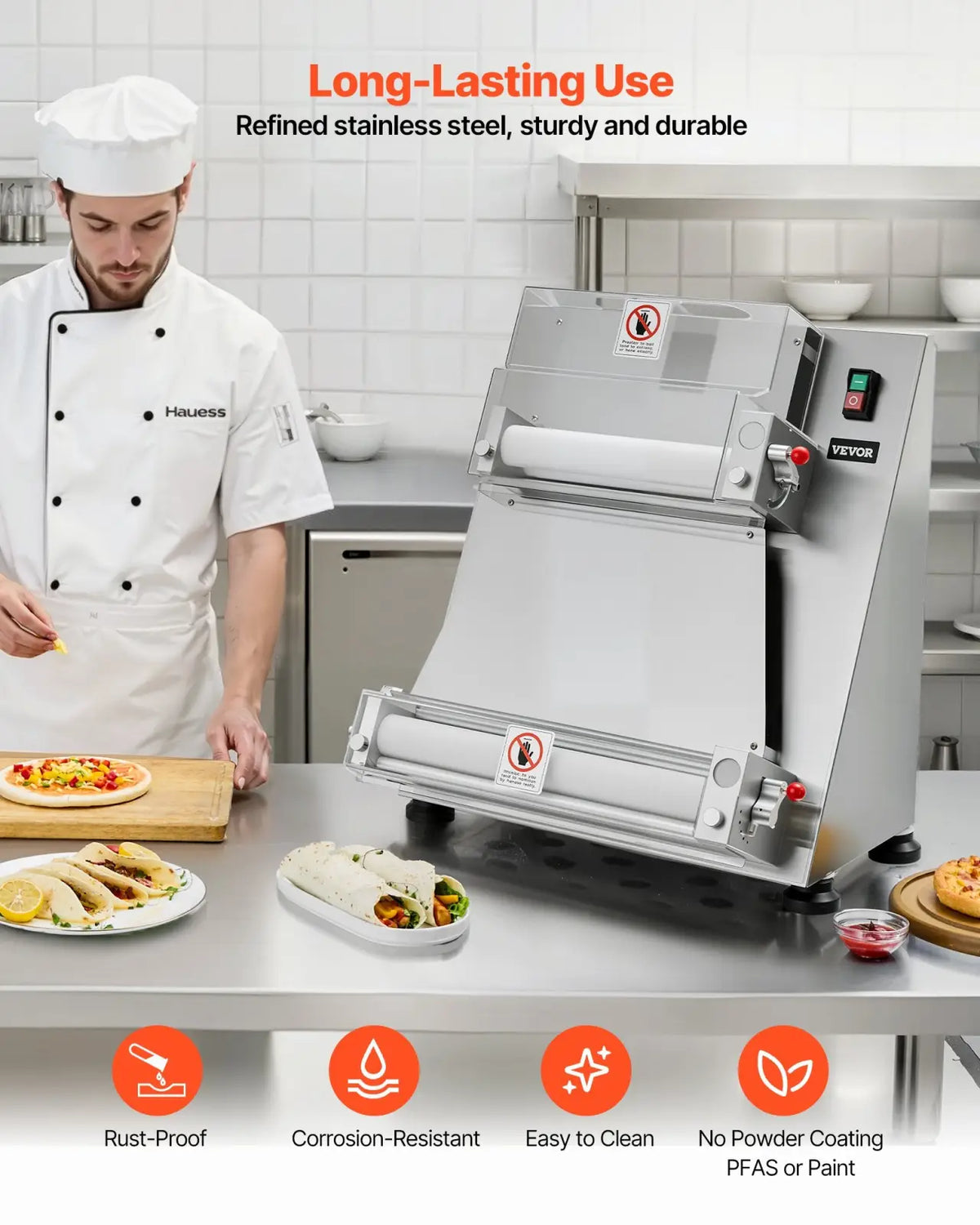 16 Inch Pizza Dough Roller Commercial 390w Sheeter