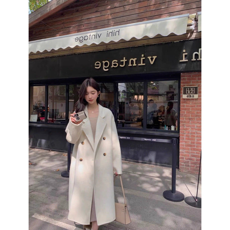 Stylish, Western-style Double-faced Wool Coat For Women