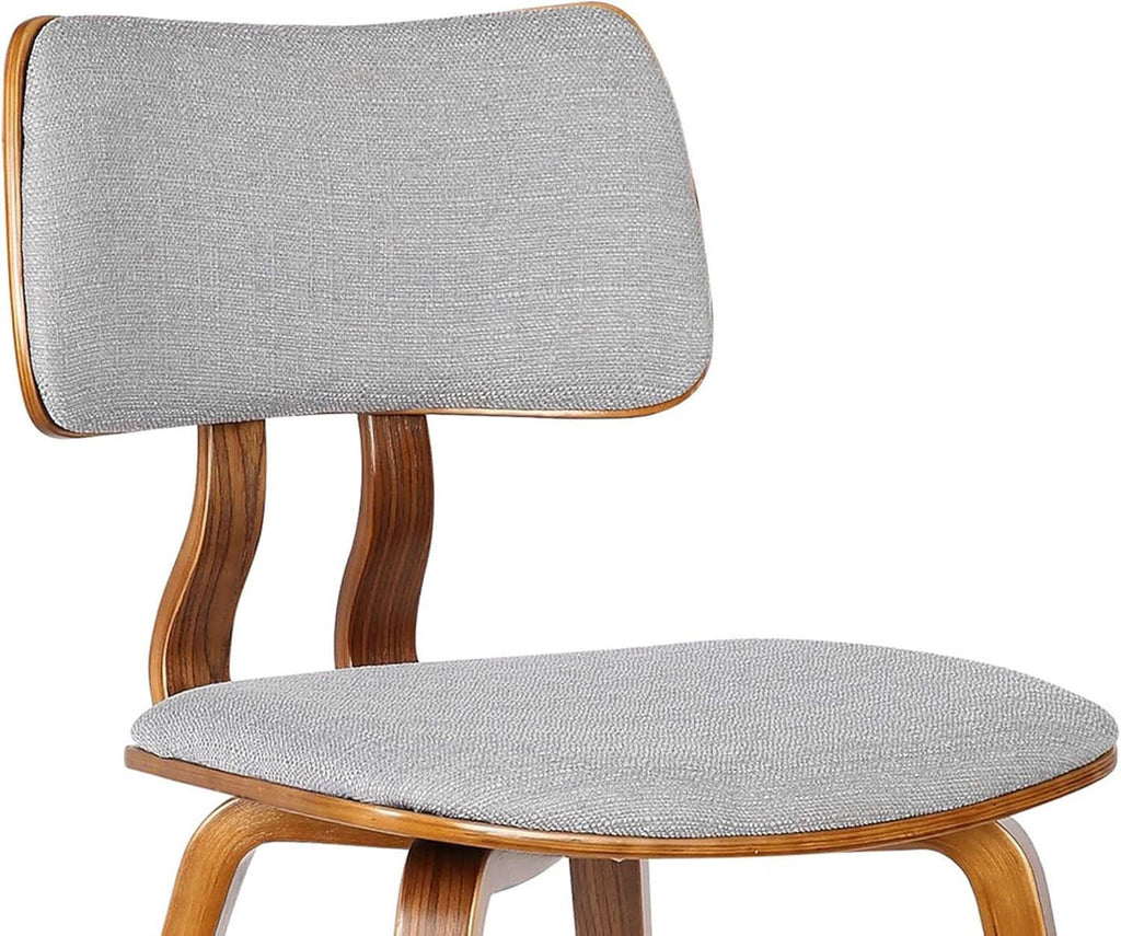 Jaguar Mid Century Modern Dining Chair Grey Fabric Walnut