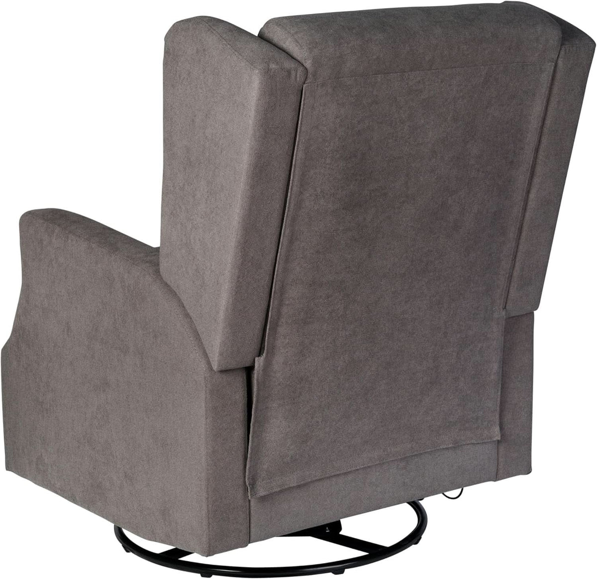Omma Wingback Swivel Glider Recliner Dark Gray Upholstered