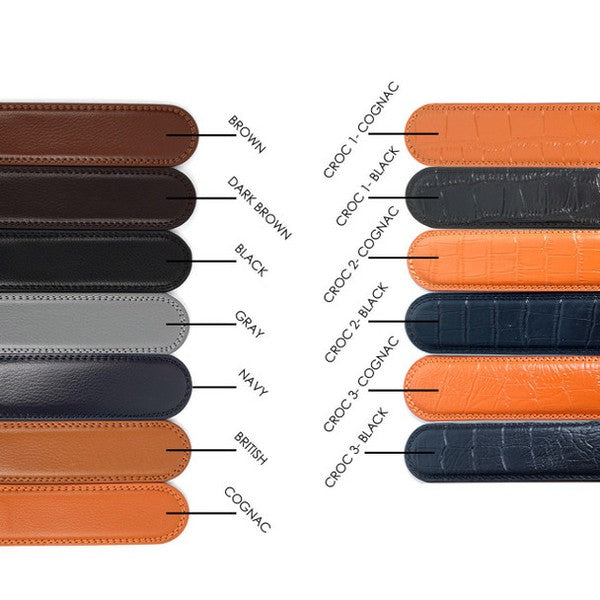 Mens Genuine Leather Sliding Buckle Belt