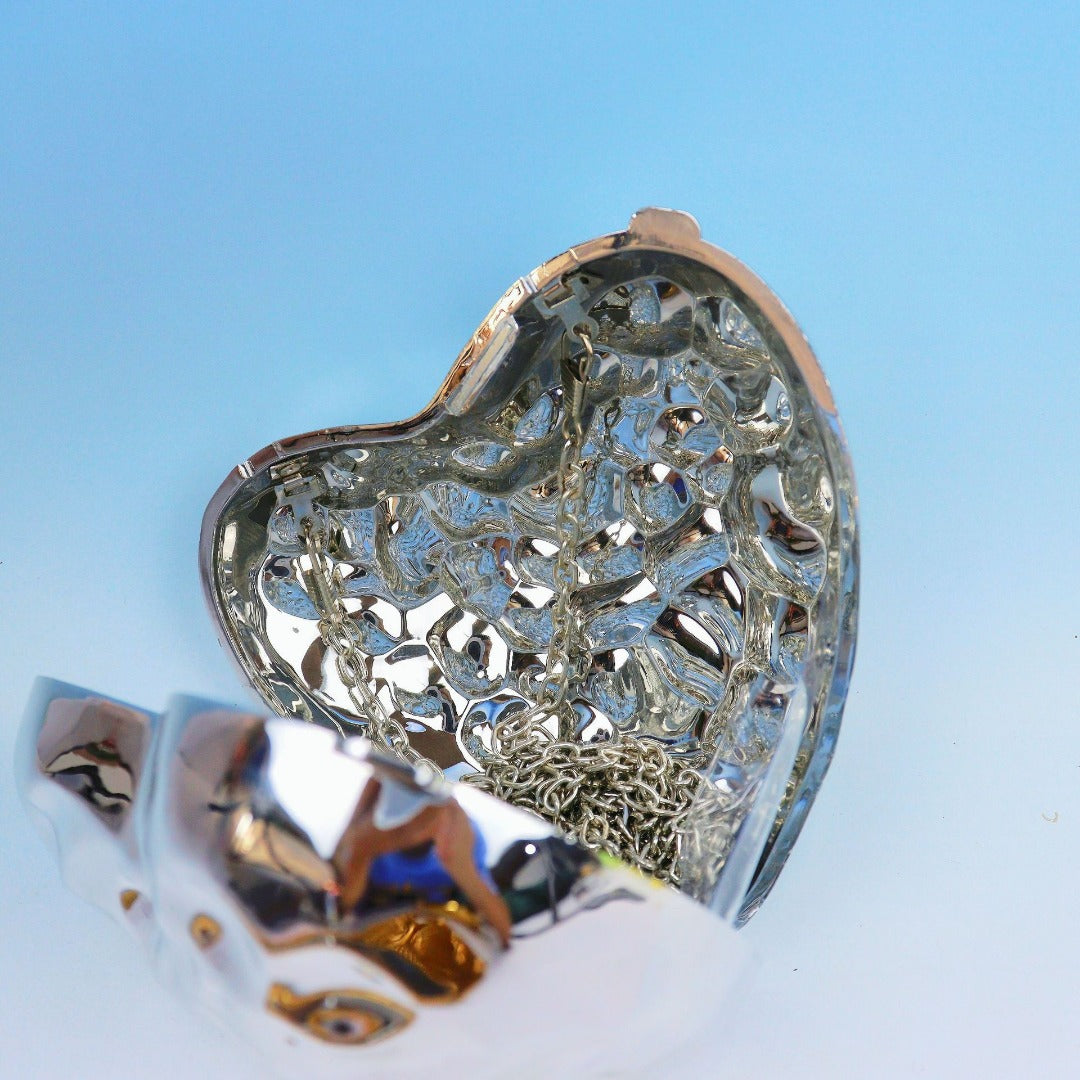 Heart Shaped Mini Purse – Elegant Acrylic Pericardium Chain Clutch, Perfect for Parties, Proms, Weddings