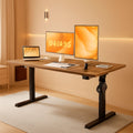 Electric Standing Desk 48x24 Height Adjustable With Memory Presets Rustic Brown