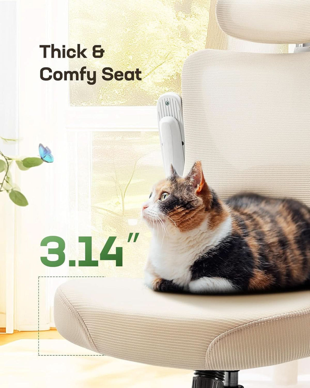 Ergonomic Office Chair White Mesh Back And Adjustable Lumbar