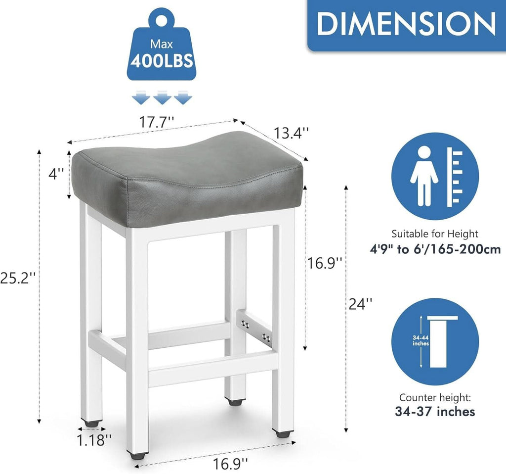 24 Inch Counter Height Bar Stools Set Of 2 Bonded Leather