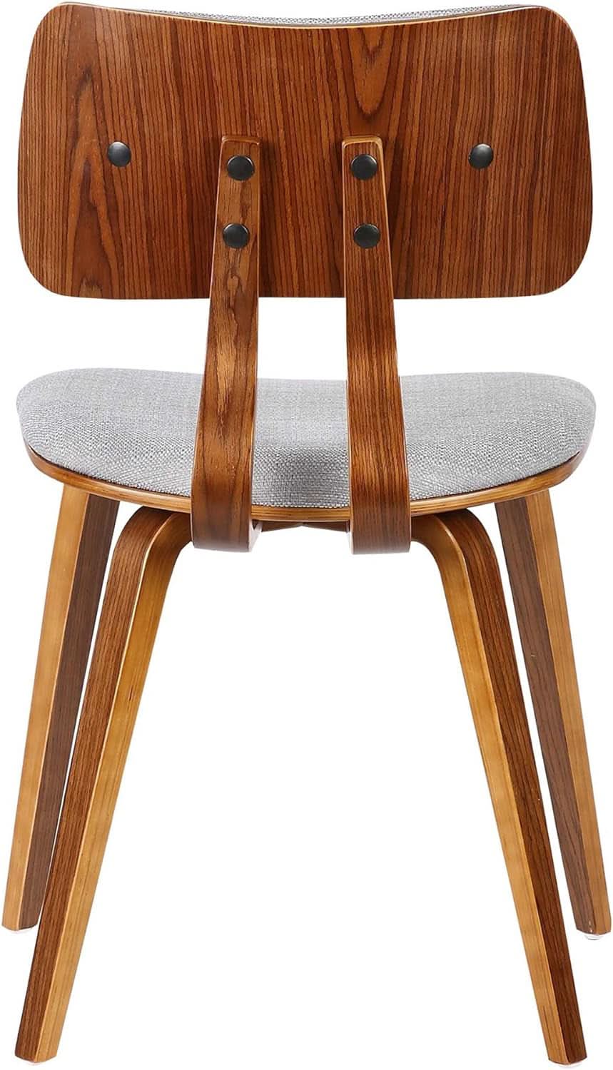 Jaguar Mid Century Modern Dining Chair Grey Fabric Walnut