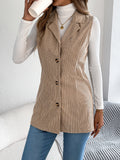 European And American Casual Single-breasted Suit-collar Corduroy Waistcoat Jacket