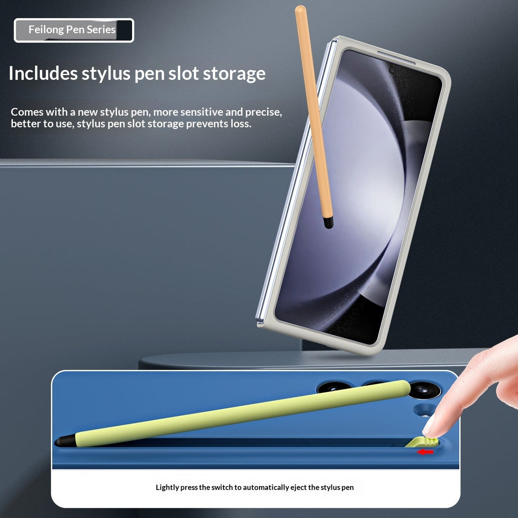 Phone Case With A Skin-feel Hard Shell Pen Slot Storage Strap And Stylus Protection