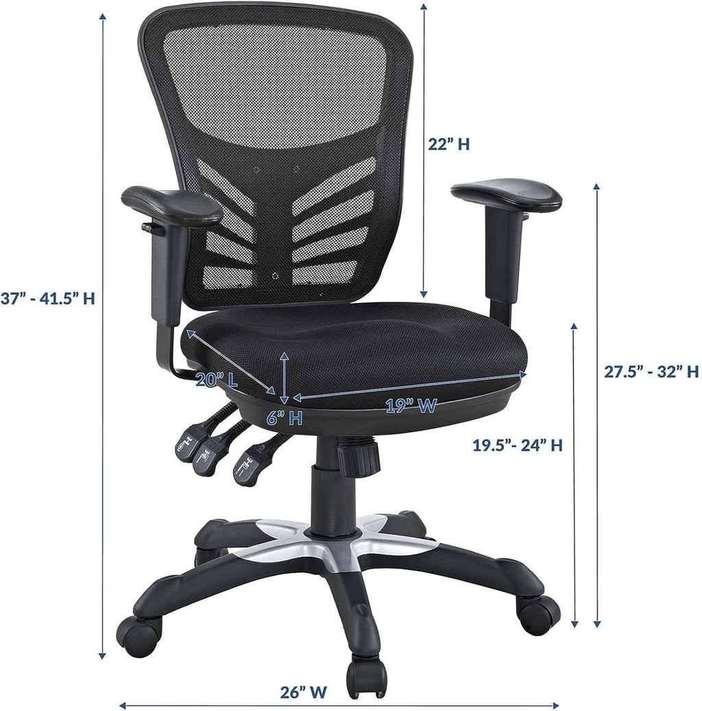 Articulate Ergonomic Mesh Office Chair Black Lumbar Support