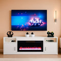 80 Inch Electric Fireplace TV Stand With LED Lights