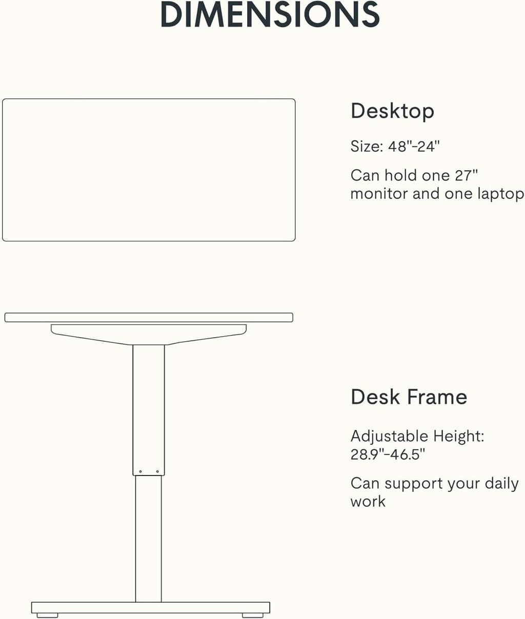 48 X 24 Standing Desk Height Adjustable White Frame Maple
