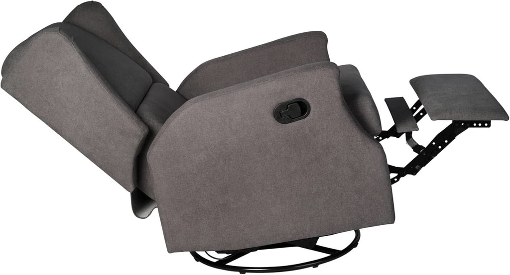 Omma Wingback Swivel Glider Recliner Dark Gray Upholstered