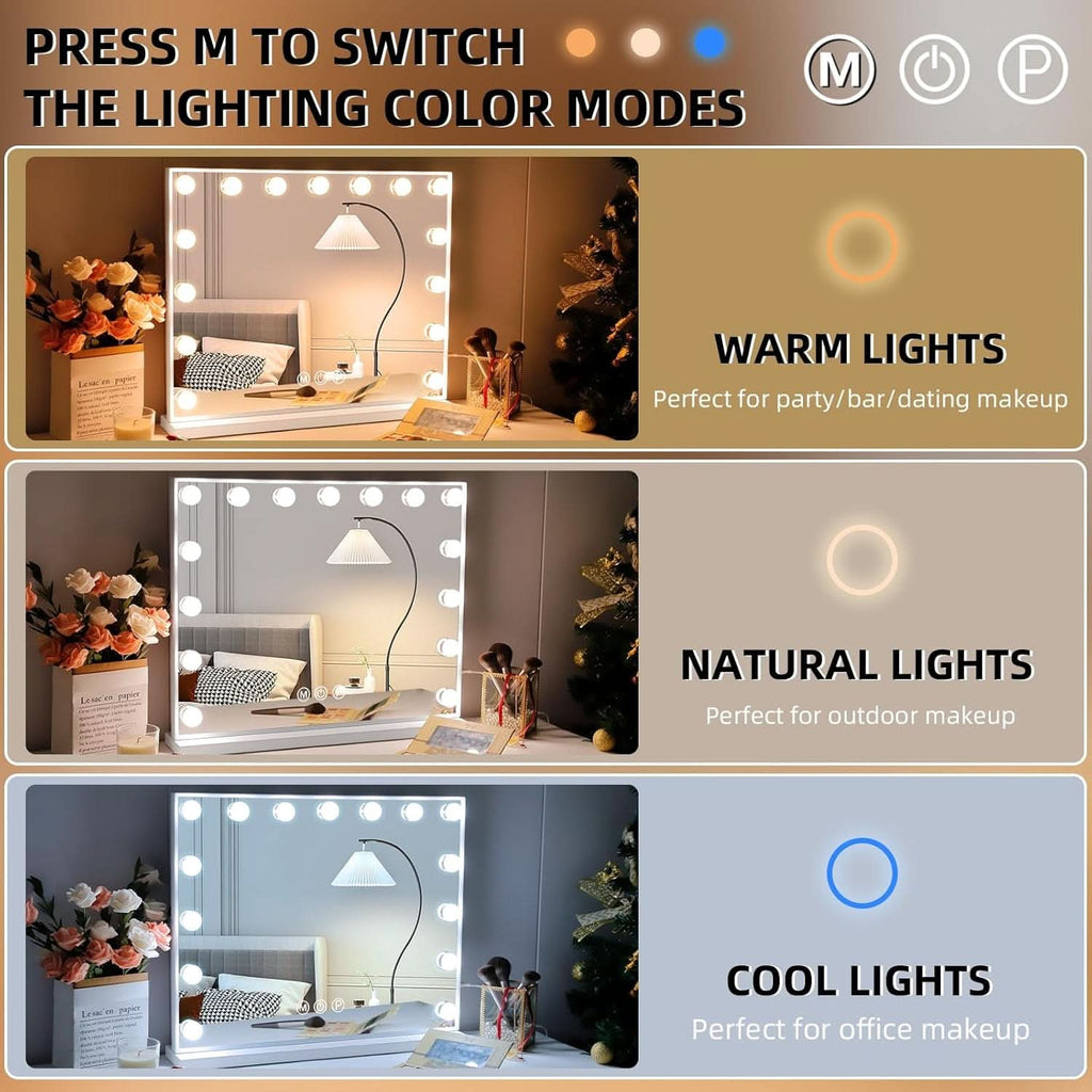 Vanity Mirror With Lights 22.8 By 18 Inch Three Color Modes