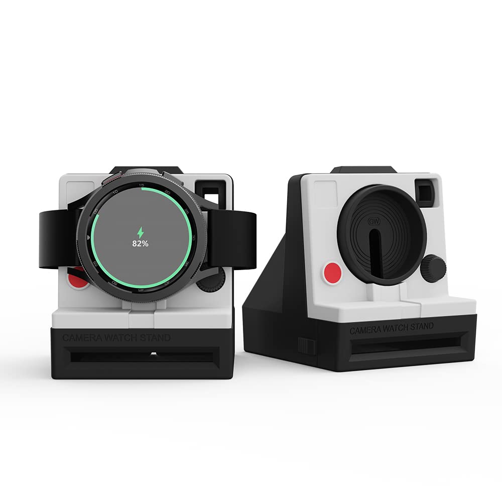 SIKAI Camera Watch Charger Stand Compatible with Samsung Galaxy Watch 4 / Galaxy Watch 4 Classic/Galaxy Watch 3 / Galaxy Watch Active Nightstand Mode Home/Office Use Ideal Gift (Black)